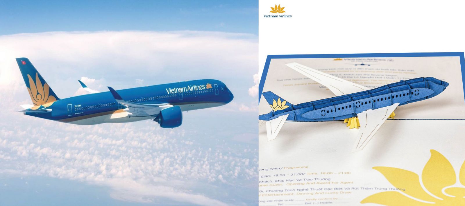 Thiệp 3D Vietnam Airlines - The Paper Design