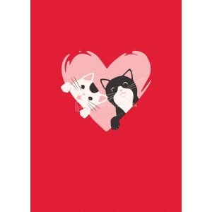 Thiệp 3D Tình Yêu Mèo Đôi - 3D Cards Love Cat Couple