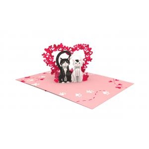 Thiệp 3D Tình Yêu Mèo Đôi - 3D Cards Love Cat Couple