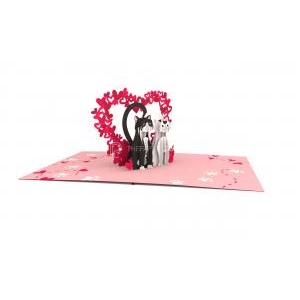 Thiệp 3D Tình Yêu Mèo Đôi - 3D Cards Love Cat Couple