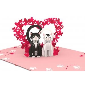 Thiệp 3D Tình Yêu Mèo Đôi - 3D Cards Love Cat Couple