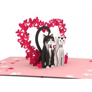 Thiệp 3D Tình Yêu Mèo Đôi - 3D Cards Love Cat Couple