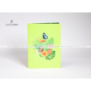 Thiệp 3D - Vườn Hoa và Bướm