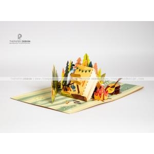 Thiệp 3D - Cắm trại