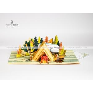 Thiệp 3D - Cắm trại