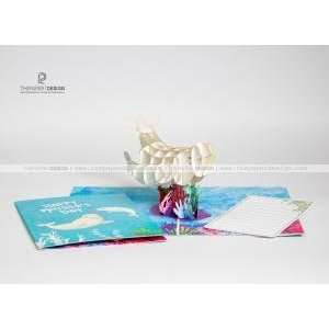 Thiệp 3D - Cá Mập