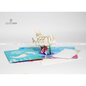 Thiệp 3D - Cá Mập